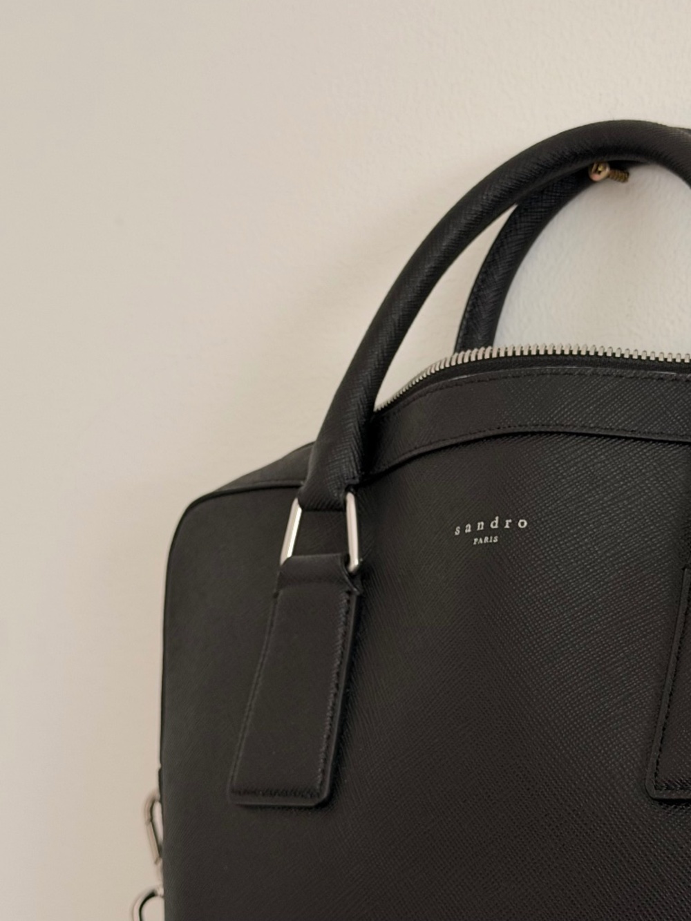 Sandro | RECONSTITUTED LEATHER BRIEFCASE - Picture 2 of 7